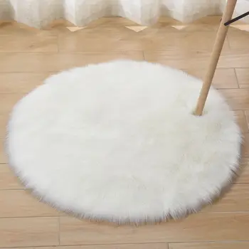 

30-180cm Round Rugs High Quality Imitation Fur Carpet Non-slip Area Rug for Chair Bedroom Mat Carpet Home Decoration Supplies