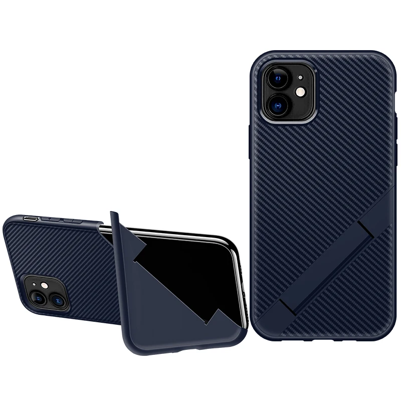 Противоударный чехол для iPhone XS 11 Pro Max X XR 6 6s Plus 7 8 Coque чехол для телефона мягкий кронштейн складной чехол для iPhone 11 Pro XS Max - Цвет: Blue