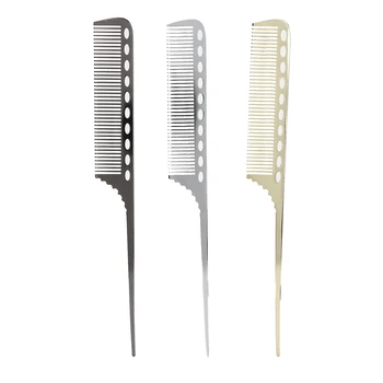 

3pcs/Set Space Aluminum Hairdressing Tail Comb Anti-Static Hair Comb Styling Tool Fine-tooth Hair Comb Beauty Tool