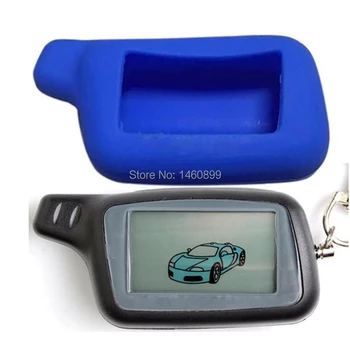 

X5 LCD Remote Control Key Fob + Blue Silicone Case For Russian Vehicle Security Two way car alarm system TOMAHAWK X5 X3 Keychain