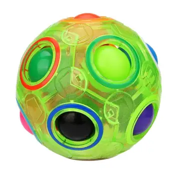 

Children Stress Reliever Rainbow Puzzle Ball Brain >3 Years Old White, Green, Blue Teasers Games