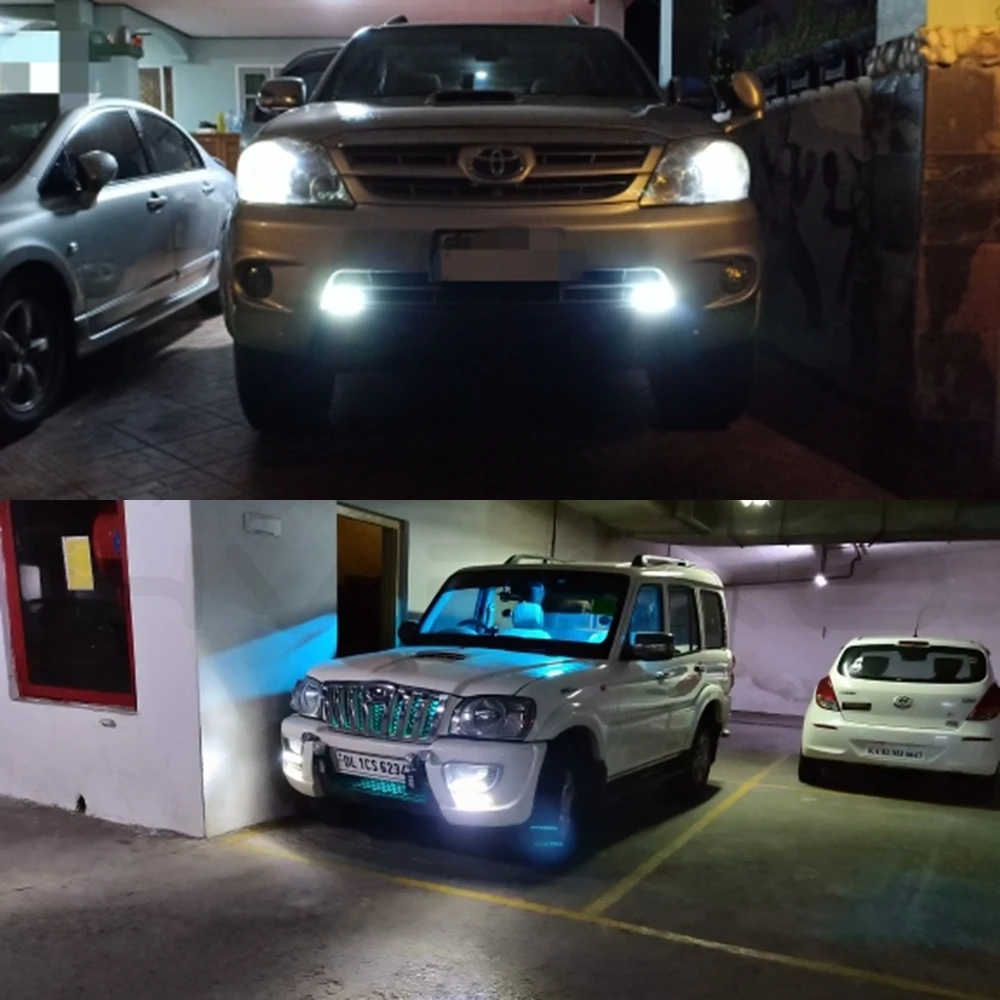 Hviero 2X Auto Led Durable Car Daytime Running Light 3LED DRL Daylight White DC 12V Head Driving Lamp Parking Fog Turn signal Lights