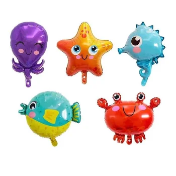

10/50/ Fish Foil Balloons Birthday Party Shark octopus Clown Fish crab Air Balaos Sea starfish Animal Theme Party Birthday Decor