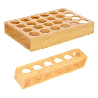 6/24 Holes Essential Oil Storage Rack 15ml Organizer Display Practical 6/24 Slots Showing Bamboo Stand 1