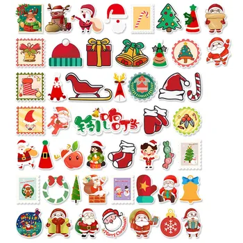 

50 PCS Merry Christmas Stickers Gifts for Kids Santa Claus Decal Xmas Tree Cute Sticker Decor Scrapbook Laptop Skateboard Guitar