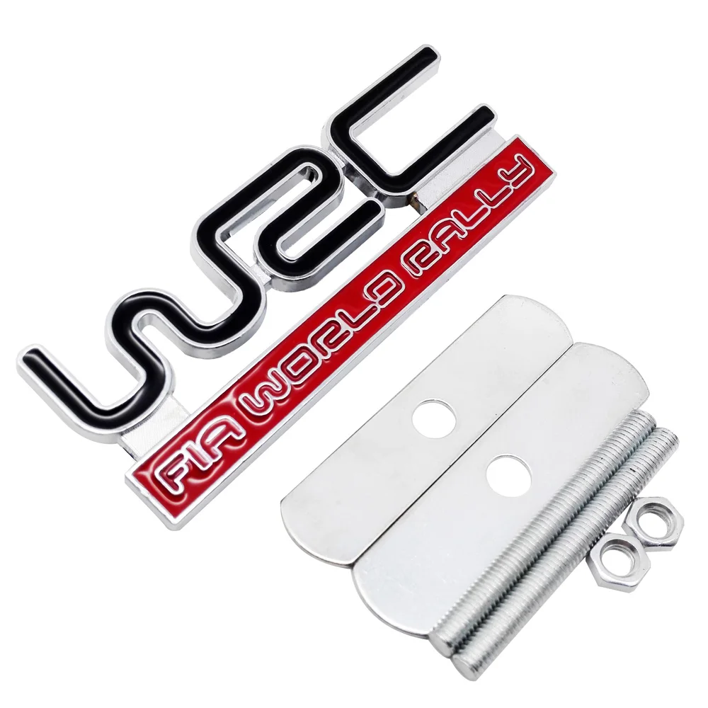For WRC Logo 3D Car Styling Front Stickers Metal Grille Emblem Badge for Nissan Dodge ram Ford fiesta KIA Volvo BMW e46 Audi a4 |