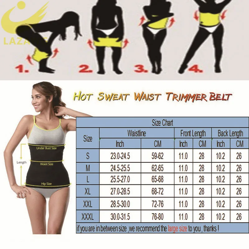 LAZAWG Women Waist Cincher Hot Sweat Belt Neoprene Waist Cincher Gym Workout Sauna Sweat Girdle Tummy Control Fat Burn Corset