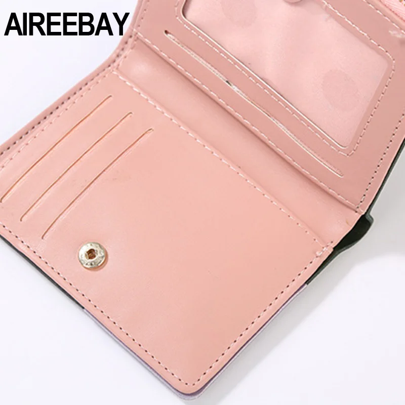AIREEBAY кошелек короткий женский кошелек на молнии кошелек в стиле пэчворк модные кожаные кошельки с панелями модный кошелек с кисточками для монет держатель для карт
