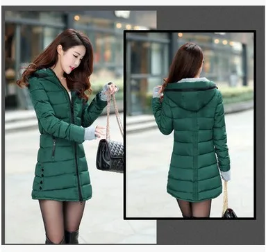 

2018 New Style Winter Mid-length down Jacket Cotton-padded Clothes Korean-style WOMEN'S Wear Waist Hugging Slimming Slim Fit Cot