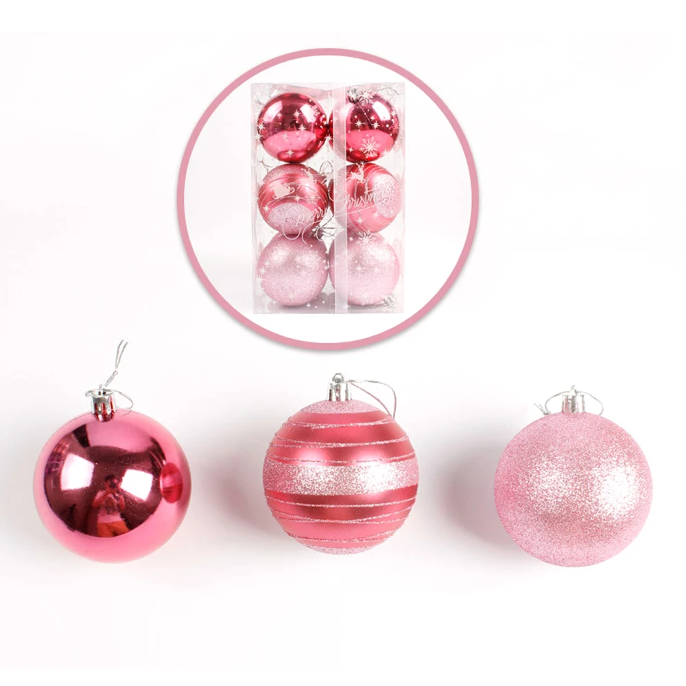 12 шт. Рождественские шары для украшения 6 см ПВХ рождественские принадлежности для вечеринки елки подвесные шары для дома Новогодний декор - Цвет: Color D