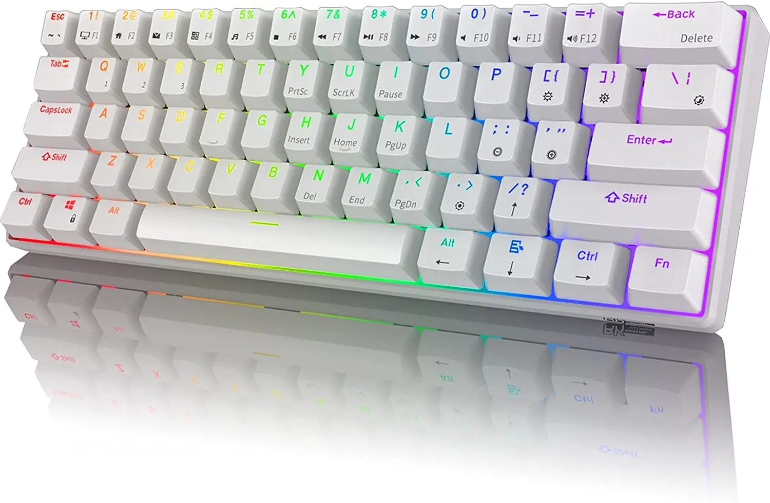 

Игровая клавиатура RK61, 2,4 ГГц, беспроводная, Bluetooth 60%, механическая, 61 клавиша, RGB, горячая замена, синий переключатель, для Win/Mac
