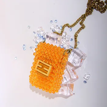 

2020 New Crossbody Bag Hand-beaded Wild Woven Chain Accessories Bag Mini Small Lipstick Shoulder Bags Women Purse and Handbags