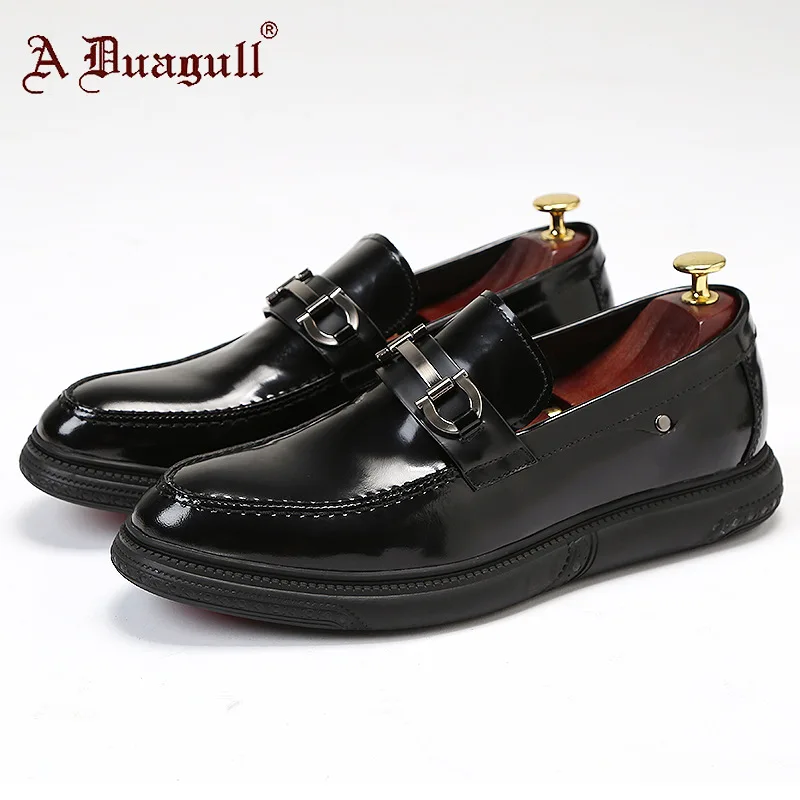 

Shoes Men's Metal Buckle Casual Love Leather Shoes 2019 Autumn New Style High-End Genuine Leather Trend Moccosins Men's