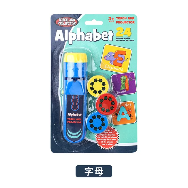 Projector Torch Kids Flashlight Story Book Early Educational Light-up Toys Sleep Light Preschool Fairy Tale Projection Lamp Gift Alphabet