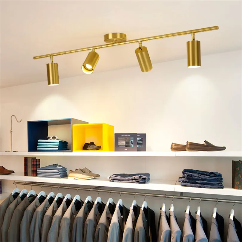 Современный светодиодный медный потолочный светильник, вращающийся светодиодный светильник для магазина, алюминиевый Точечный светильник, для магазина одежды