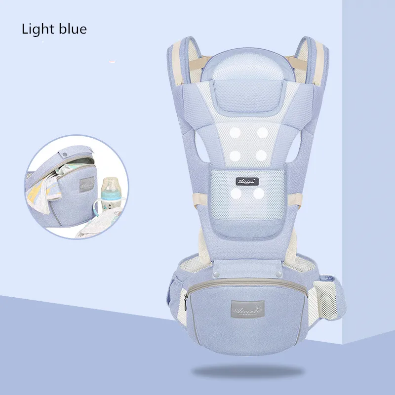light blue Новинка; переноска для младенцев; переноска на бедро; переноска на переднее сиденье; кенгуру; детская накидка; слинг; мягкий дышащий; регулируемый для ребенка; для путешествий - Цвет: light blue