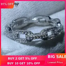 Choucong Роскошная Ювелирная цепочка стиль Настоящее однотонное 925 пробы Серебряное кольцо AAAAA Циркон Обручальное кольцо кольца для мужчин и женщин подарок