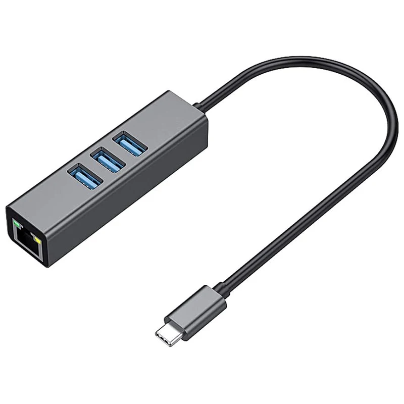 USB-C к Ethernet-адаптеру с 3 USB-портами Тип C Hub RJ45 Ethernet-сетью M Ulti порт 4-в-1 | Компьютеры и