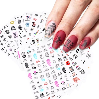 

1Pcs 3D Nail Art Sticker Russian Letter Girl Lips Love Heart Cat Decals DIY Adhesive Slider Manicure Nail Decoration JICA608-653