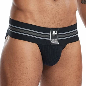 

Men Underwear Sexy U-Bulge Pouch Briefs High Cut Panties Soft Comfortable Breathable Underpants Striped Cotton Male Brief Bikini