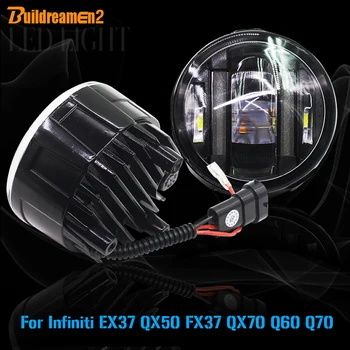 

Buildreamen2 2 Pieces Car Styling LED Front Fog Light Daytime Running Lamp DRL 12V For Infiniti EX37 QX50 FX37 Q60 Q70 QX70