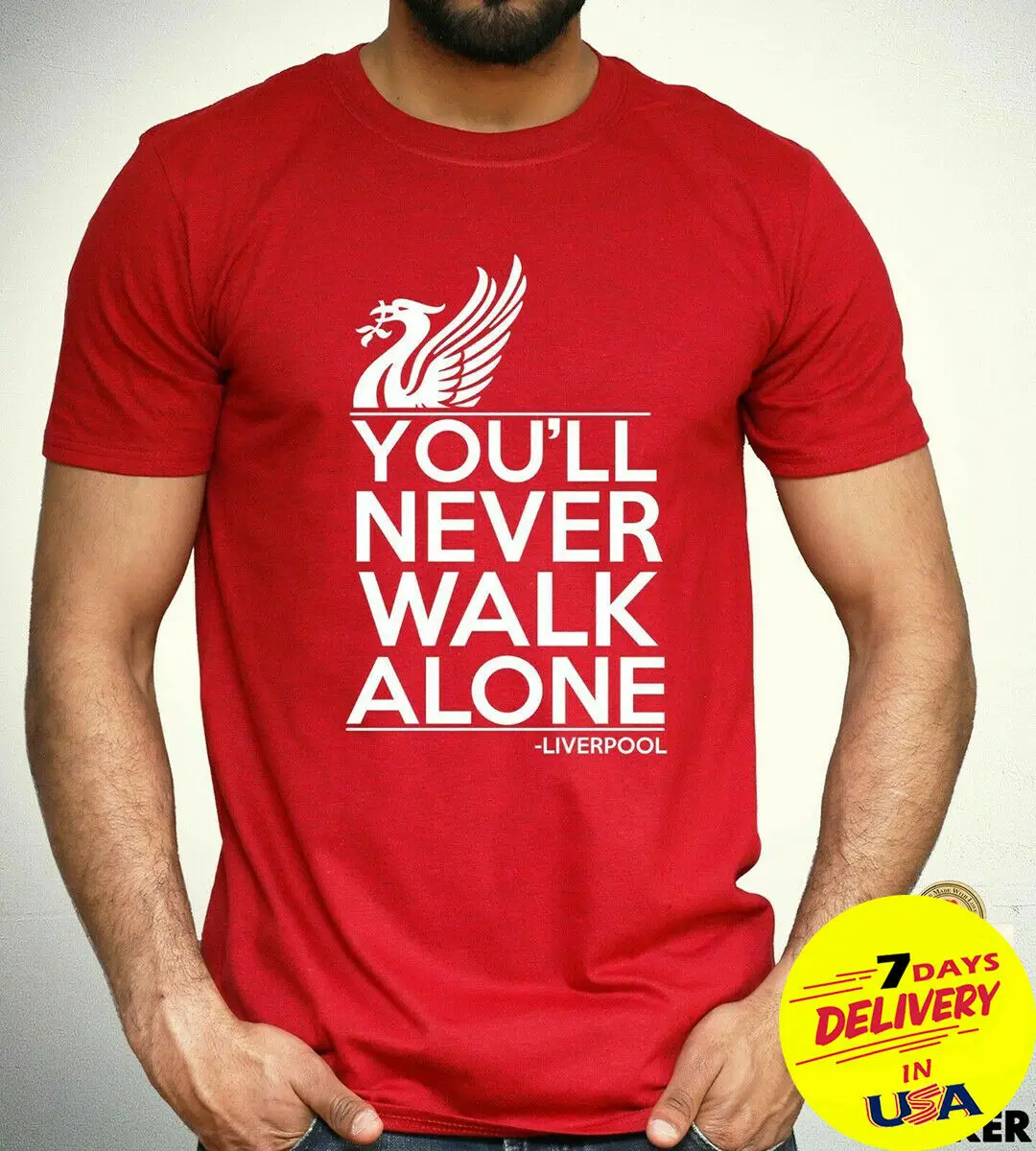 Ливерпуль футболка Youll Never Walk Alone футбол Фан Клуб Ynwa Мужская Подарочная