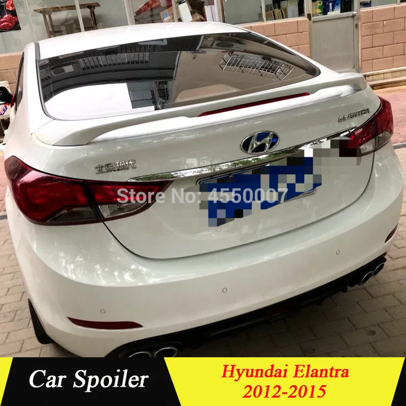 Для hyundai elantra 2012 спойлер со светодиодный светильник высококачественный абс материал задний спойлер для hyundai elantra 2013