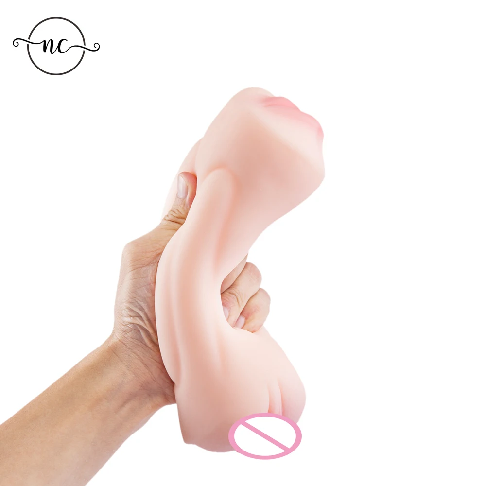 Deep Throat Double Hole Sex Toy for Men Realistic Vagina Sucking Real Pussy Oral Mouth