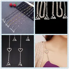 1 пара женская одежда, близко расположены чашечки, регулируемые металлические двойные бюстгальтер на бретелях ремни горный хрусталь в виде алмаза бюстгальтер ShoulderReplacement ремень