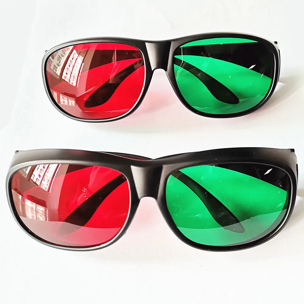 2pcs Anaglyph 3D Therapy,Big Frame Plastic Magenta/Red Green/Green Red/Amber Blue 3D Glasses for Movie Game DVD Visions/Cinemas