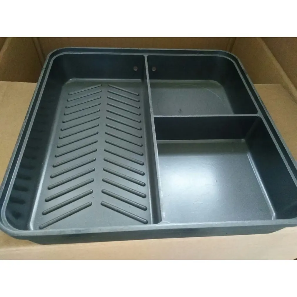 Компактный 3 Way Multi раздел сковородка для жарки Карпов кормовым рыболовные снасти Кемпинг Nonstick Pan квадратный Плита