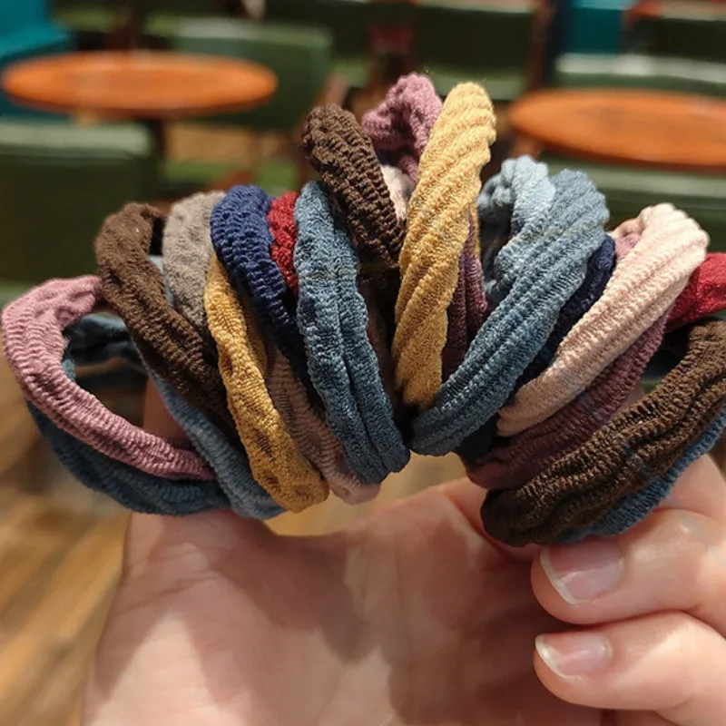 Женская однотонная эластичная резинка для волос 10 шт./партия хвоста цветная