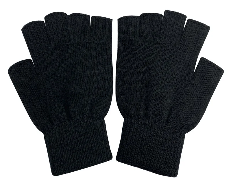 Хлопковые теплые митенки без пальцев, женские стильные теплые зимние перчатки для рук, вязаные перчатки для мальчиков и девочек