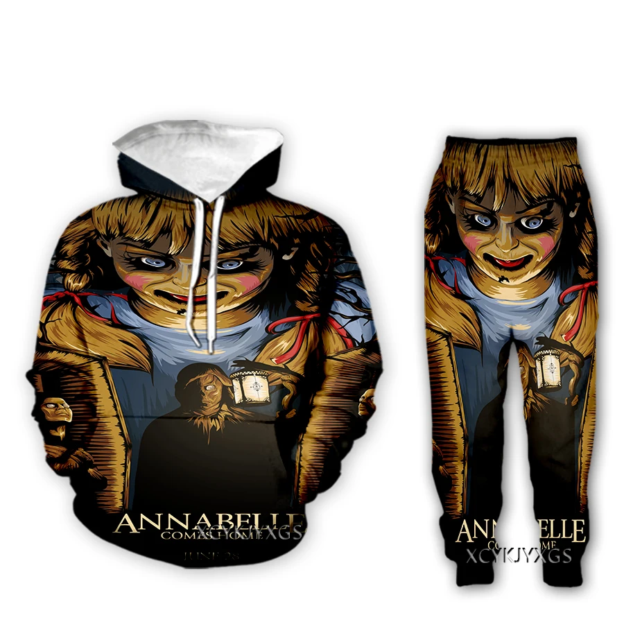 

xinchenyuan New Men/Women Horror Movie Annabelle 3D Printed Clothing Long Sleeve Fashion Sweatshirt Hoodies Sport Long Pants Z02