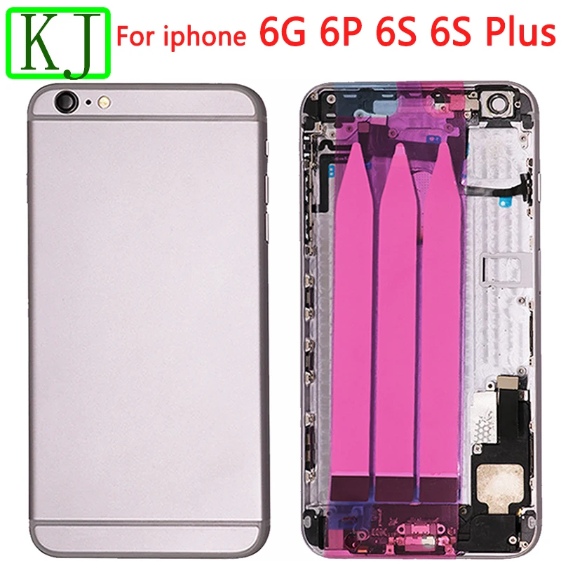 Для iPhone 6 6S Plus 6P 6SP крышка батареи задняя дверь средняя рамка Шасси Металлический полный корпус+ гибкий кабель