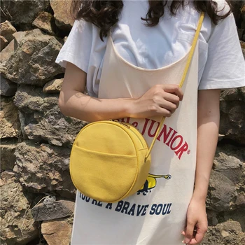 

Simple Round Shoulder Bag Canvas Round Crossbody Bag for Women Zipper Messenger Messenger Bags Crossbody Handbags For Women