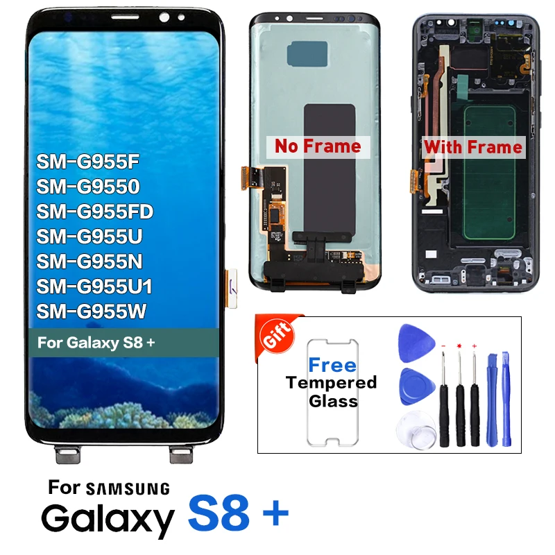 ЖК-дисплей для Samsung Galaxy S8 g950 G950F S8 plus G955fd G955F G955 ЖК-дисплей с сенсорным экраном дигитайзер с горящей тенью