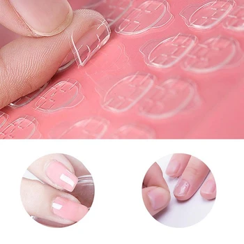 

50/100 Sheet DIY Nail Tip Transparent Double Sided Sticker Waterproof False Art Extension Glue Nails Art Decoration Tools