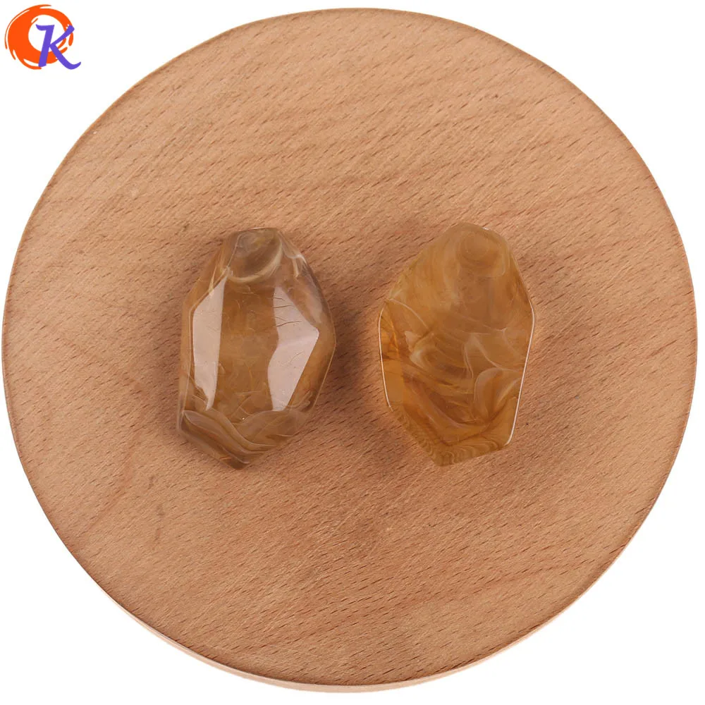 Light Brown Cordial Design 22x35MM 50pcs Jewelry Accessories/Hand Made/Acrylic Beads/Marble Effect/Earring Findings/DIY Jewelry Making - Цвет: Light Brown