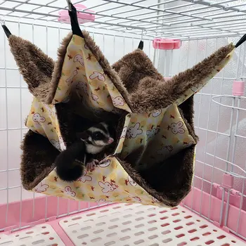

Sleep Bird Small Pet Hammock Nest Bed Suspended Print Cat Squirrel House Toy Warm Plush Hanging Cage Cute Hamster Rabbit Ferret