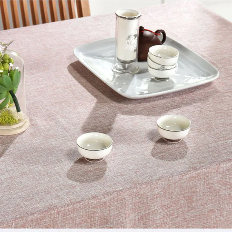 Ткань сплошной цвет скатерть хлопок и лен ужин журнальный столик украшения прямоугольные скатерти небольшой свежий и простой