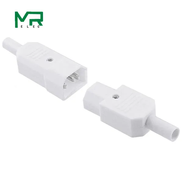 1set white IEC 10A 250V прямые Кабель с разъемом для подключения к Rewireable C13 C14 разъем проводов Мощность Разъем 3-контактный разъем переменного тока - Цвет: 1set white