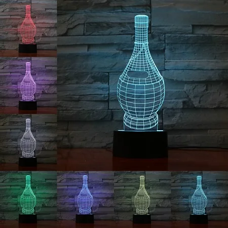 3D бутылка лампа Акриловая тарелка сенсорный беспроводной USB пивная ваза Can Bar Luminaria вечерние магазин украшение стола мальчики подарок на день рождения праздник - Испускаемый цвет: G