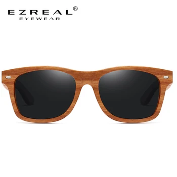 

EZREAL Handmade Natural Wood Sunglasses Men's Polarized Fashion Sunglasses Driving Mirror Original Wood Oculos de sol masculino