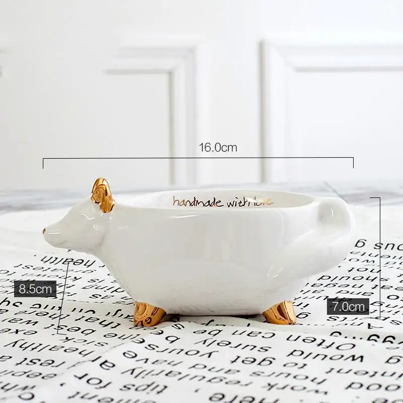 Plato cermico para fruta conejo lindo decoracin suave decoracin creativa decoracin del hogar plato de Snack plato - Цвет: E2