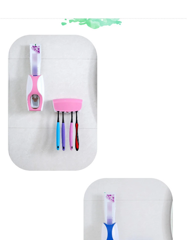 Автоматический держатель для зубной пасты и щетки аксессуары для ванной комнаты креативный настенный органайзер стойки гаджеты для ванной набор соковыжималок