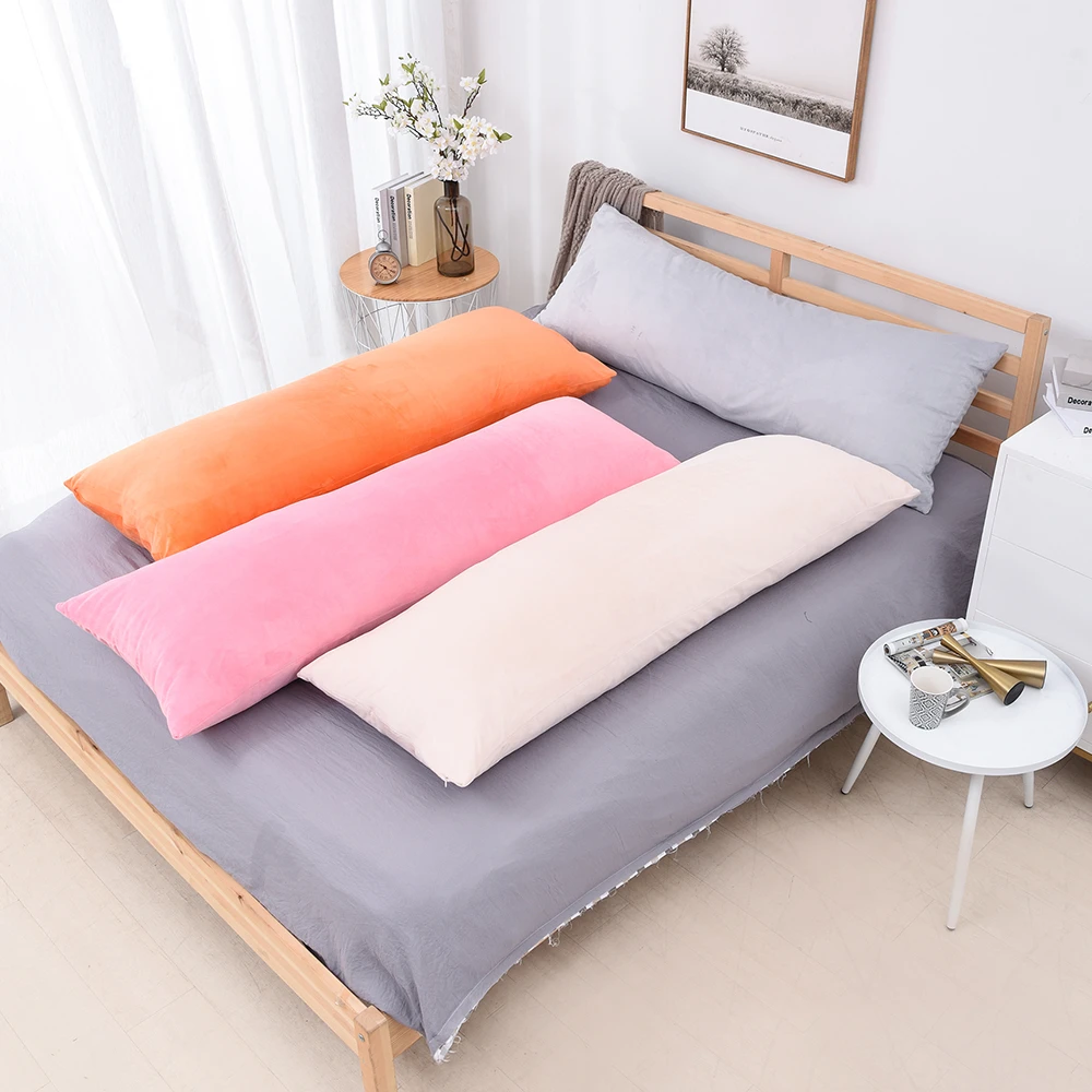 Super Soft Plush Body Pillow Cover Nordic Plain Long Pillow Case Large
