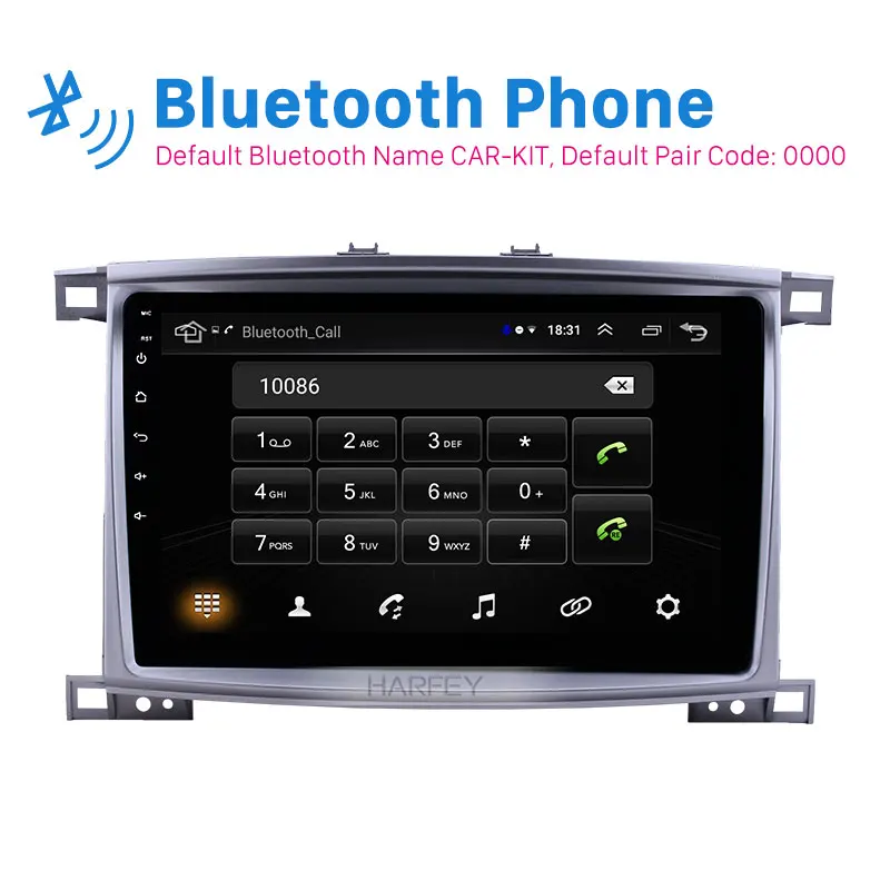 Harfey автомобиль 2Din gps Android 8,1 стерео 10,1 "для Toyota Cruiser 2006 поддержка Carplay TPMS с HD сенсорным экраном WIFI Bluetooth USB