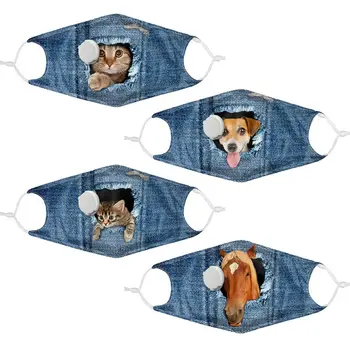 

3D Printed Anti Dust Valves Mouth Mask Cartoon Replaceable Filter Pad Reusable Washable Outdoor Cycling Mouth-Muffle Res