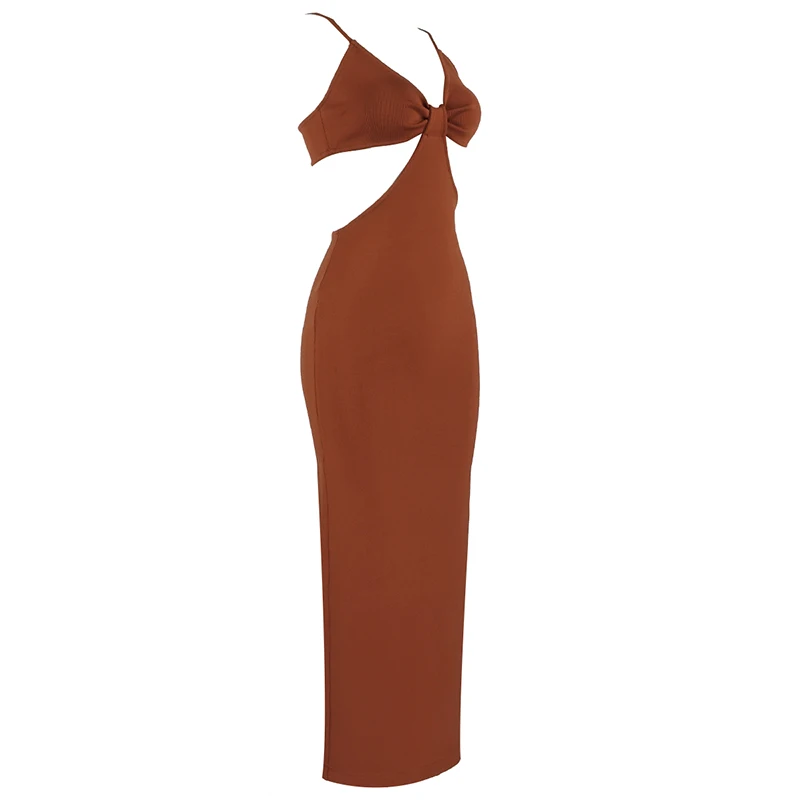 UKCNSEP New Arrival Maxi Dress Women Sexy 2020 V Neck Backless Bodycon Long Bandage Dress Vestidos Elegant Celebrity Party Dress